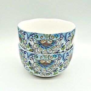 222 Fifth Aisha Fine China Porcelain Soup Cereal Bowls (2)